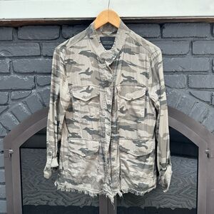 Anthropologie x Sanctuary Raw Hem Camo Shacket